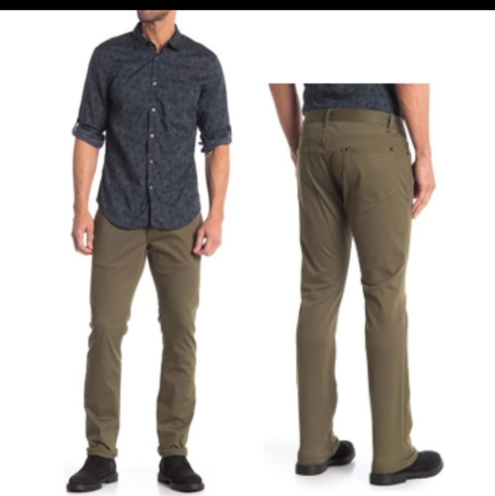 John Varvatos Woodward Slim Fit Jeans in Olive